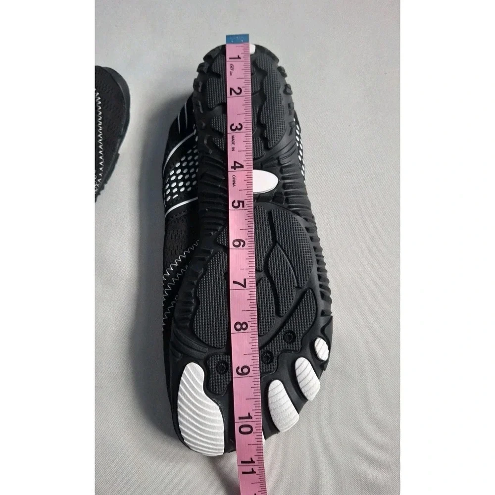Men's Black Slip-On Water-Friendly Athletic Sandals with Yellow Insole